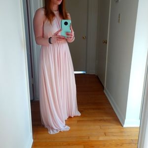 David's Bridal Petal Pink bridesmaids dress